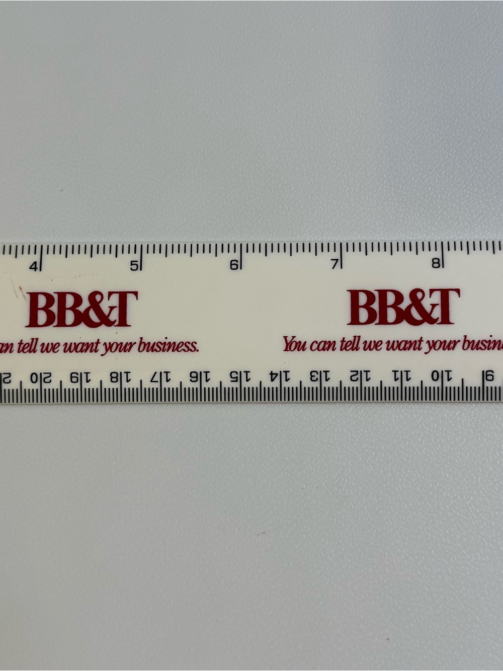 BB&T Branded Promotional Ruler in White and Red